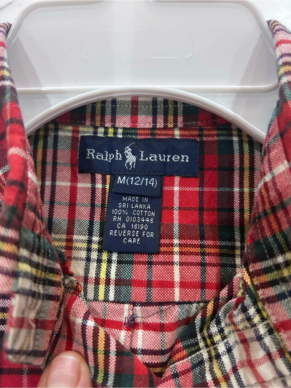 Kids RALPH LAUREN POLO size M 12/14 Plaid Button-Down Shirt - Classic Casual